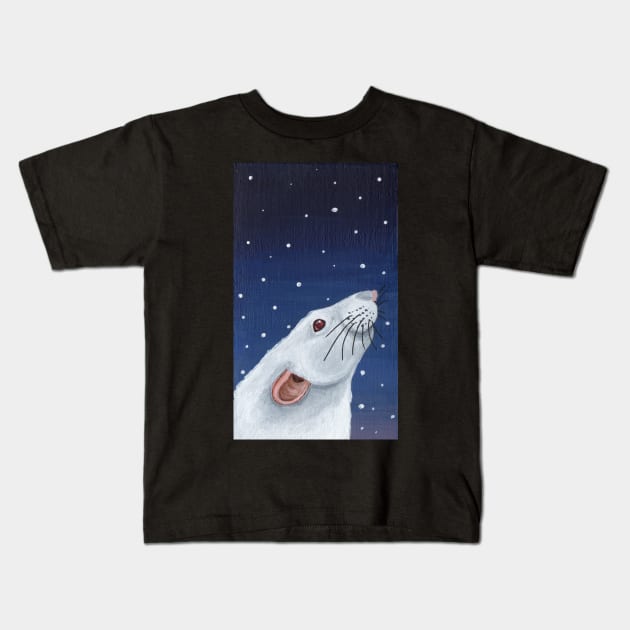 Albino Rat Stargazing Kids T-Shirt by WolfySilver